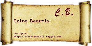 Czina Beatrix névjegykártya
